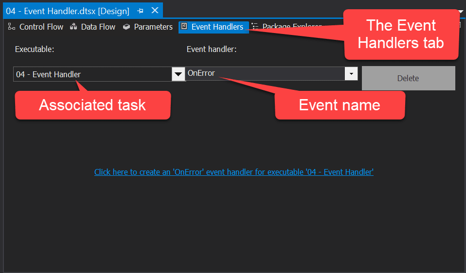 SQL Server Integration Services: Event Handler